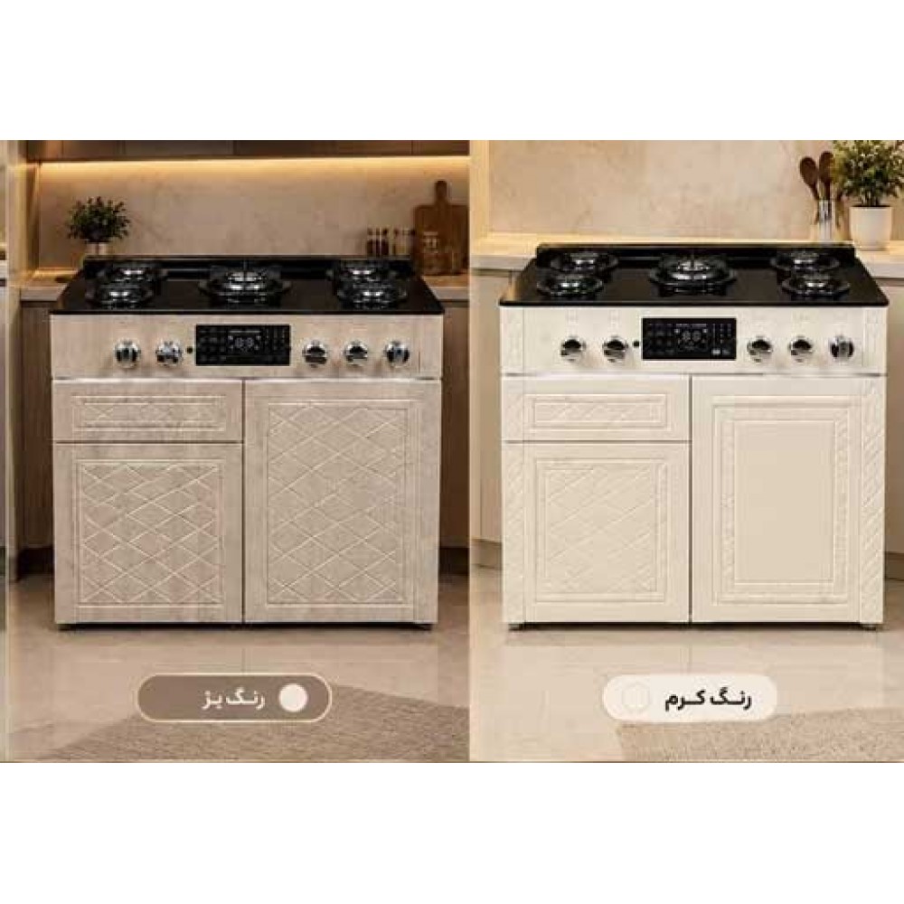 اجاق گاز طرح فر MDF صفحه شیشه ای